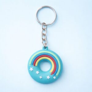 Cute Rainbow Donut Keychain