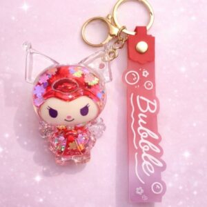 Kuromi Liquid Glitter Water Keychain