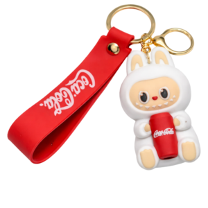 Labobo with Coca-Cola keychin white